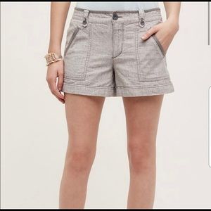 Anthropologie Pilco and the Letterpress Grey Linen Cotton Shorts No 04 EUC